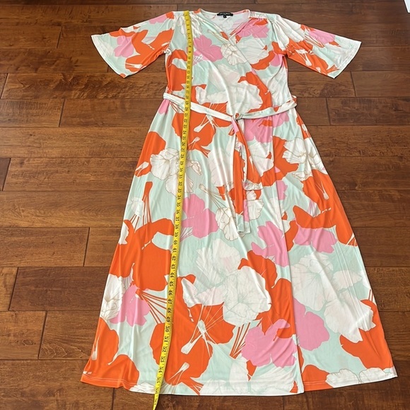 NWOT Ilse Jacobsen Green Lily Maxi Wrap Dress - Picture 6 of 13